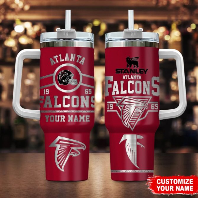 Atlanta Falcons Nfl Custom Stanley Quencher 40Oz Stainless Steel Tumbler With Handle