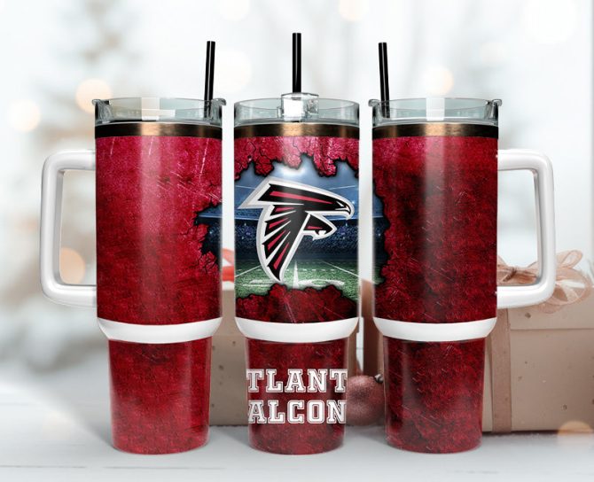 Atlanta Falcons Nfl Custom Stanley Quencher 40Oz Stainless Steel Tumbler With Handle