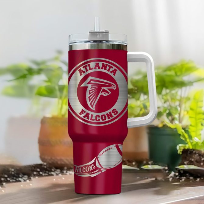 Atlanta Falcons Nfl Custom Stanley Quencher 40Oz Stainless Steel Tumbler With Handle - Image 2