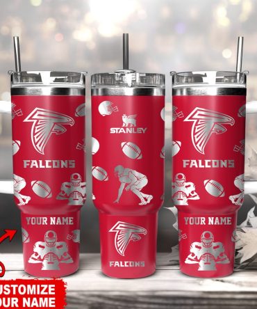 Atlanta Falcons Nfl Custom Stanley Quencher 40Oz Stainless Steel Tumbler With Handle