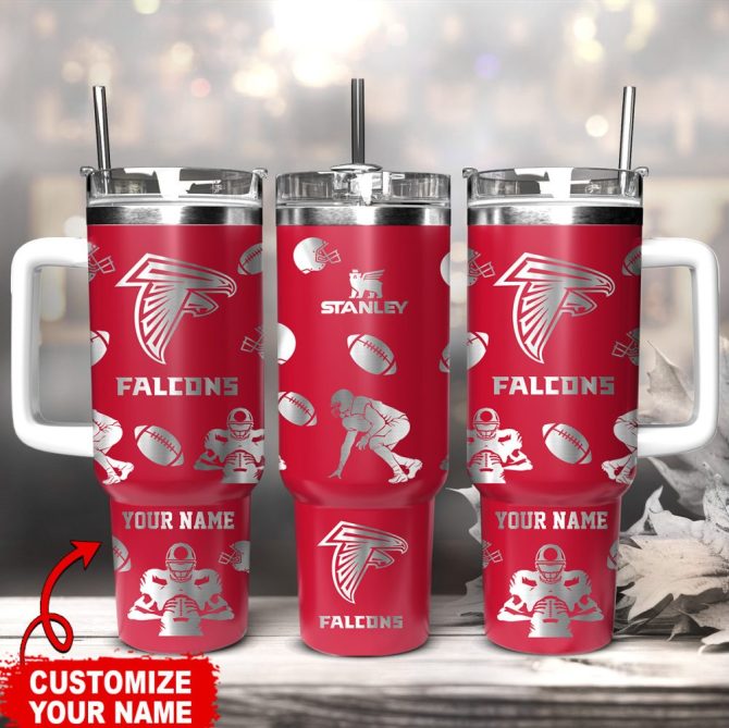 Atlanta Falcons Nfl Custom Stanley Quencher 40Oz Stainless Steel Tumbler With Handle