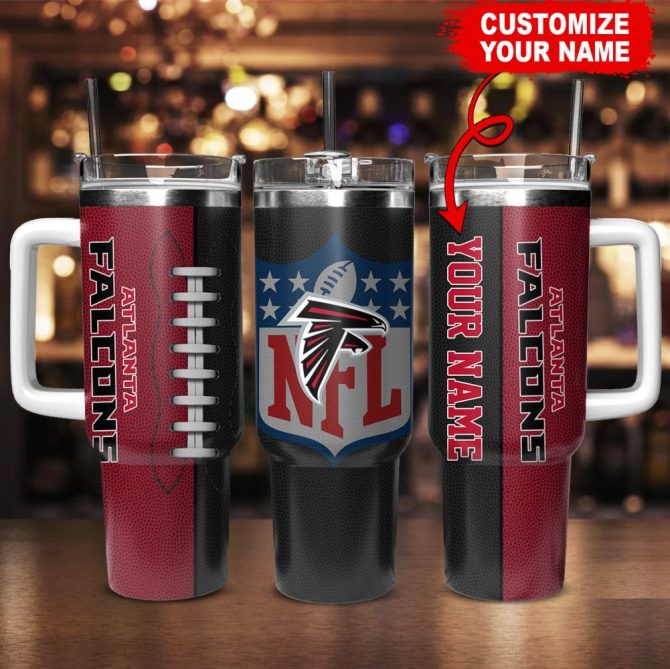 Atlanta Falcons Nfl Custom Stanley Quencher 40Oz Stainless Steel Tumbler With Handle - Image 2