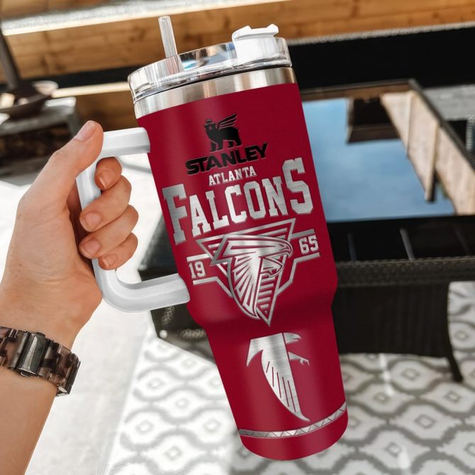 Atlanta Falcons Nfl Custom Stanley Quencher 40Oz Stainless Steel Tumbler With Handle - Image 3