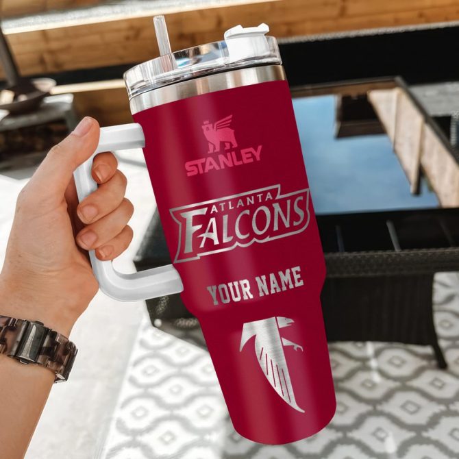 Atlanta Falcons Nfl Custom Stanley Quencher 40Oz Stainless Steel Tumbler With Handle - Image 3