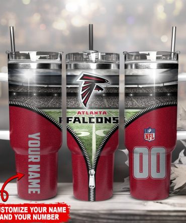 Atlanta Falcons Nfl Custom Stanley Quencher 40Oz Stainless Steel Tumbler With Handle