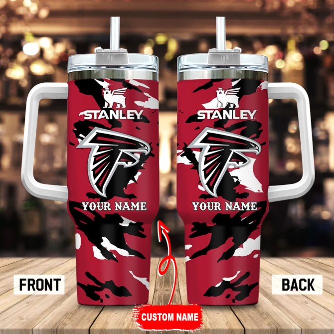 Atlanta Falcons Nfl Custom Stanley Quencher 40Oz Stainless Steel Tumbler With Handle