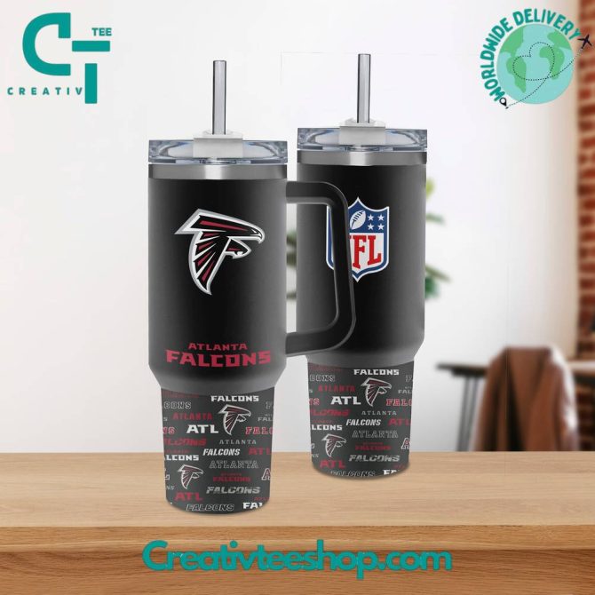Atlanta Falcons Nfl Custom Stanley Quencher 40Oz Stainless Steel Tumbler With Handle