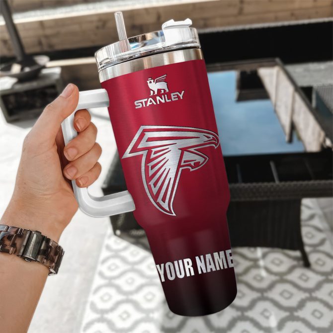 Atlanta Falcons Nfl Custom Stanley Quencher 40Oz Stainless Steel Tumbler With Handle - Image 3