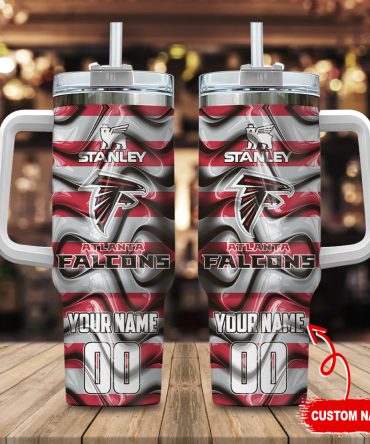 Atlanta Falcons Nfl Custom Stanley Quencher 40Oz Stainless Steel Tumbler With Handle