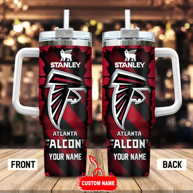 Atlanta Falcons Nfl Custom Stanley Quencher 40Oz Stainless Steel Tumbler With Handle