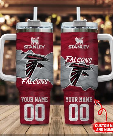 Atlanta Falcons Nfl Custom Stanley Quencher 40Oz Stainless Steel Tumbler With Handle