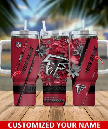Atlanta Falcons Nfl Custom Stanley Quencher 40Oz Stainless Steel Tumbler With Handle
