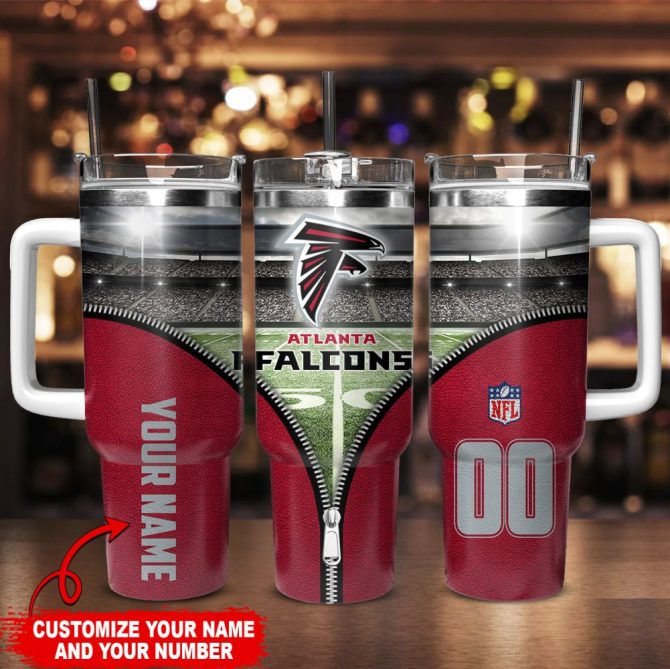 Atlanta Falcons Nfl Custom Stanley Quencher 40Oz Stainless Steel Tumbler With Handle - Image 2