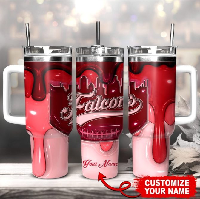 Atlanta Falcons Nfl Custom Stanley Quencher 40Oz Stainless Steel Tumbler With Handle