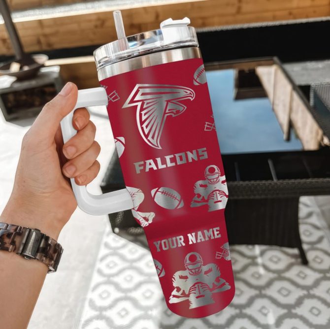 Atlanta Falcons Nfl Custom Stanley Quencher 40Oz Stainless Steel Tumbler With Handle - Image 2