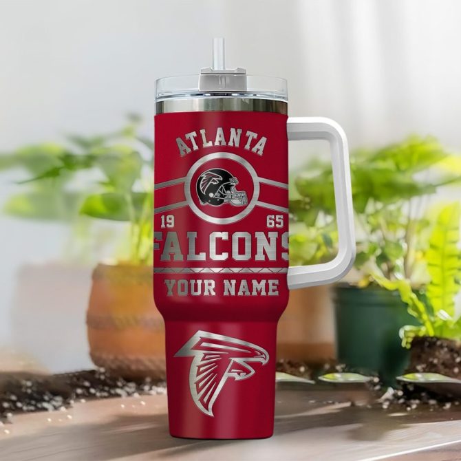Atlanta Falcons Nfl Custom Stanley Quencher 40Oz Stainless Steel Tumbler With Handle - Image 2