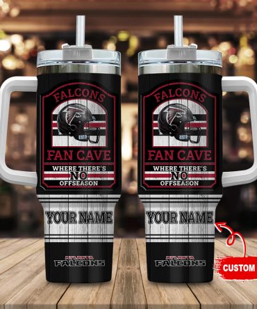 Atlanta Falcons Nfl Fan Cave Custom Stanley Quencher 40Oz Stainless Steel Tumbler With Handle