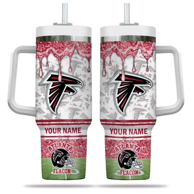 Atlanta Falcons Nfl Glitter Custom Stanley Quencher 40Oz Stainless Steel Tumbler With Handle - Image 2