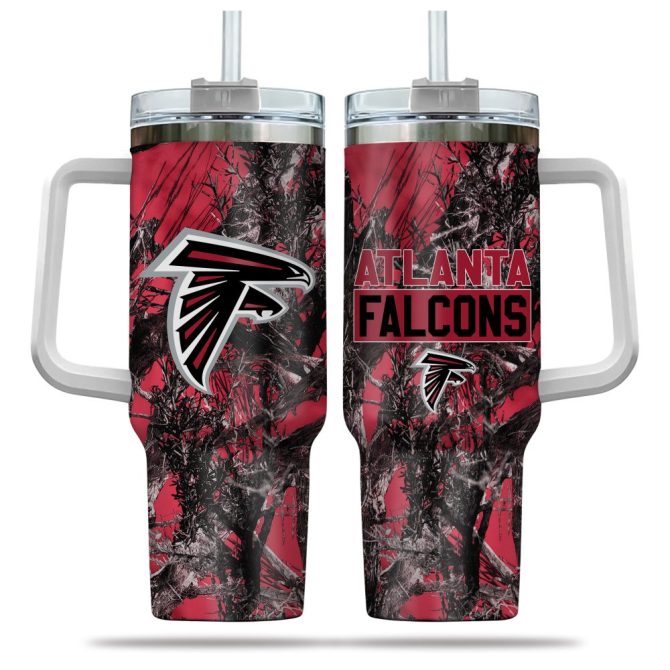 Atlanta Falcons Nfl Hunting Custom Stanley Quencher 40Oz Stainless Steel Tumbler With Handle