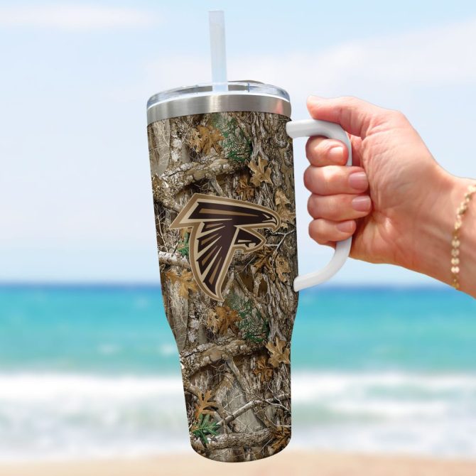 Atlanta Falcons Nfl Hunting Realtree Custom Stanley Quencher 40Oz Stainless Steel Tumbler With Handle - Image 3