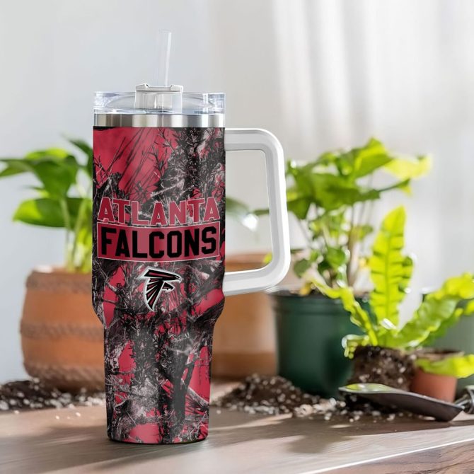 Atlanta Falcons Nfl Hunting Custom Stanley Quencher 40Oz Stainless Steel Tumbler With Handle - Image 4