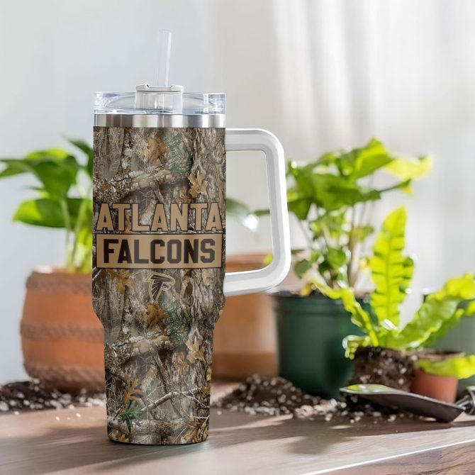 Atlanta Falcons Nfl Hunting Realtree Custom Stanley Quencher 40Oz Stainless Steel Tumbler With Handle - Image 4