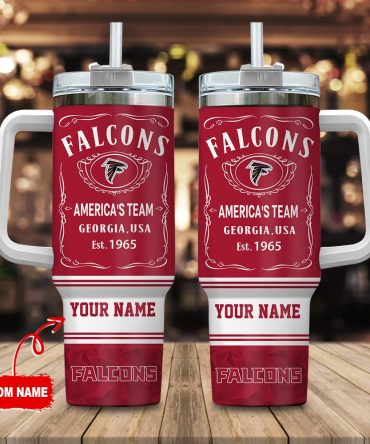 Atlanta Falcons Nfl Custom Stanley Quencher 40Oz Stainless Steel Tumbler With Handle