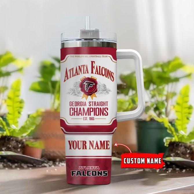 Atlanta Falcons Nfl Jim Beam Custom Stanley Quencher 40Oz Stainless Steel Tumbler With Handle - Image 2