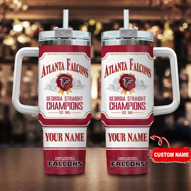 Atlanta Falcons Nfl Jim Beam Custom Stanley Quencher 40Oz Stainless Steel Tumbler With Handle