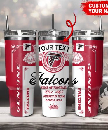 Atlanta Falcons Nfl Kings Of Football Custom Stanley Quencher 40Oz Stainless Steel Tumbler With Handle