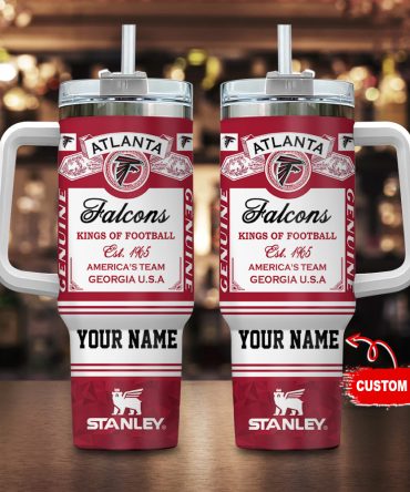 Atlanta Falcons Nfl Kings Of Football Custom Stanley Quencher 40Oz Stainless Steel Tumbler With Handle