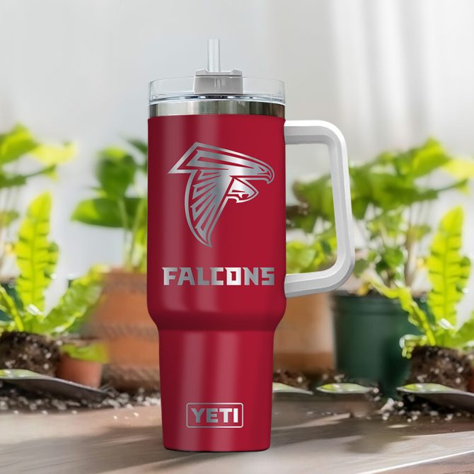 Atlanta Falcons Nfl Laser Engraved Effect Custom Stanley Quencher 40Oz Stainless Steel Tumbler With Handle - Image 2