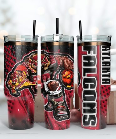 Atlanta Falcons Nfl Mascot Custom Stanley Quencher 40Oz Stainless Steel Tumbler With Handle