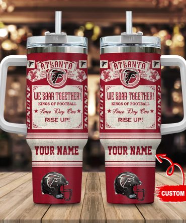 Atlanta Falcons Nfl Vintage Kings Of Football Custom Stanley Quencher 40Oz Stainless Steel Tumbler With Handle