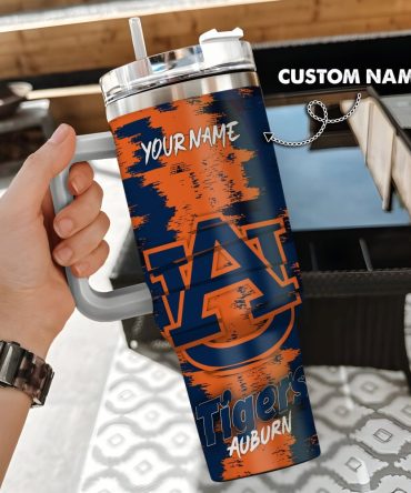 Auburn Tigers Ncaa Custom Stanley Quencher 40Oz Stainless Steel Tumbler With Handle