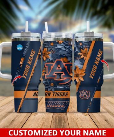 Auburn Tigers Ncaa Custom Stanley Quencher 40Oz Stainless Steel Tumbler With Handle