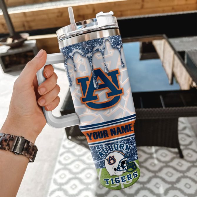 Auburn Tigers Ncaa Glitter Custom Stanley Quencher 40Oz Stainless Steel Tumbler With Handle - Image 2