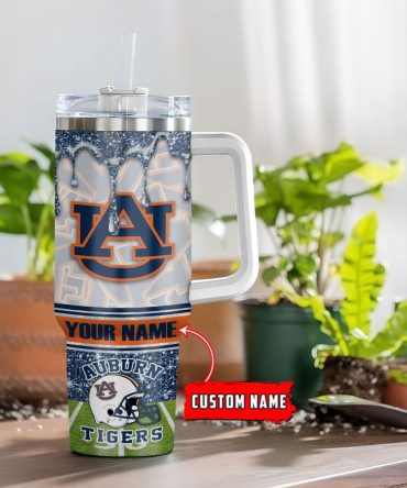 Auburn Tigers Ncaa Glitter Custom Stanley Quencher 40Oz Stainless Steel Tumbler With Handle