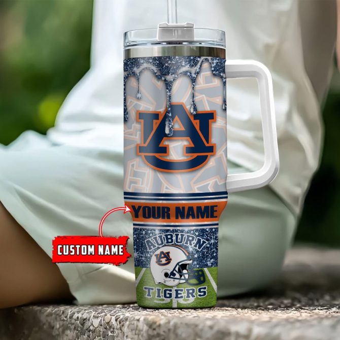 Auburn Tigers Ncaa Glitter Custom Stanley Quencher 40Oz Stainless Steel Tumbler With Handle - Image 4