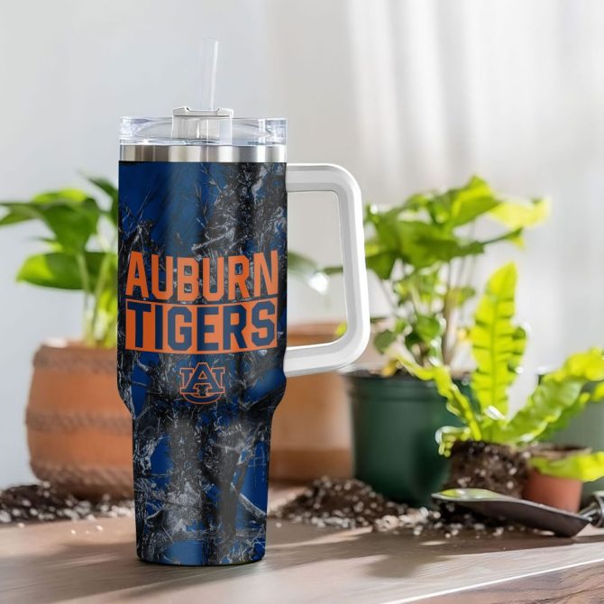 Auburn Tigers Ncaa Hunting Custom Stanley Quencher 40Oz Stainless Steel Tumbler With Handle - Image 4