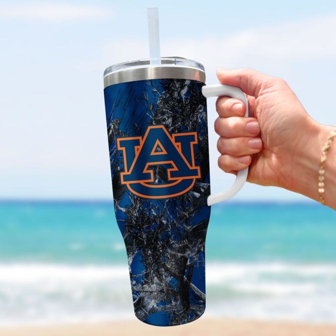 Auburn Tigers Ncaa Hunting Custom Stanley Quencher 40Oz Stainless Steel Tumbler With Handle - Image 3