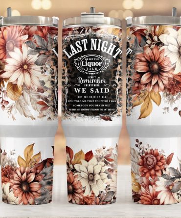 Autumn Floral Custom Stanley Quencher 40Oz Stainless Steel Tumbler With Handle