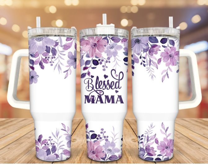 Autumn Floral Custom Stanley Quencher 40Oz Stainless Steel Tumbler With Handle