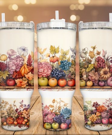 Autumn Harvest Custom Stanley Quencher 40Oz Stainless Steel Tumbler With Handle