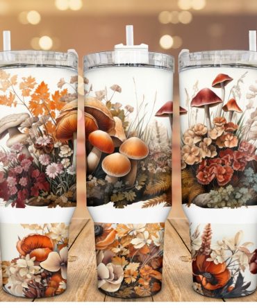 Autumn Mushrooms Custom Stanley Quencher 40Oz Stainless Steel Tumbler With Handle