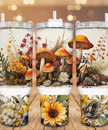 Autumn Mushrooms Harvest Custom Stanley Quencher 40Oz Stainless Steel Tumbler With Handle
