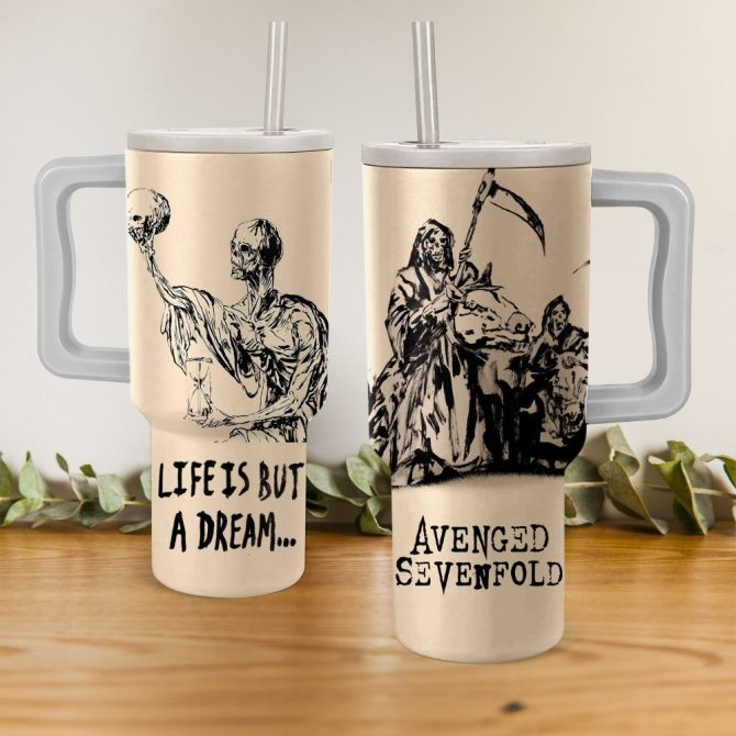 Avenged Sevenfold Music Custom Stanley Quencher 40Oz Stainless Steel Tumbler With Handle