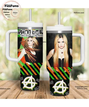 Avril Lavigne Greatest Hits Tour Music Custom Stanley Quencher 40Oz Stainless Steel Tumbler With Handle