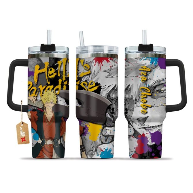 Aza Chobe Hell #8217;S Paradise: Jigokuraku Anime Custom Stanley Quencher 40Oz Stainless Steel Tumbler With Handle