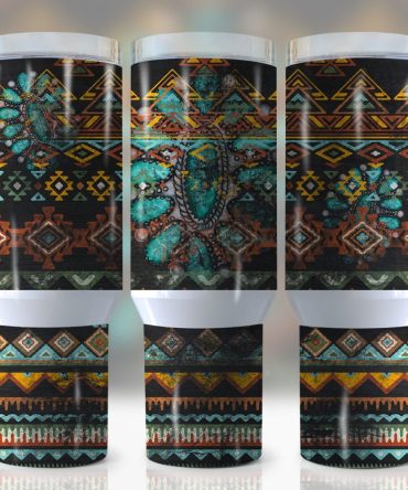 Aztec Pattern Custom Stanley Quencher 40Oz Stainless Steel Tumbler With Handle